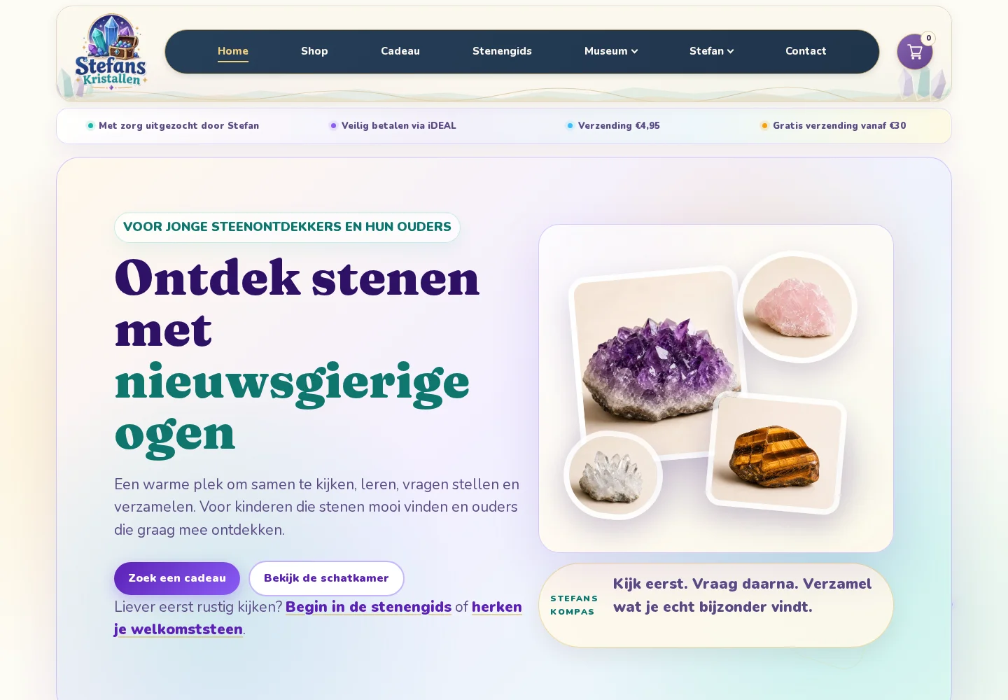 Echte website: StefansKristallen.nl
